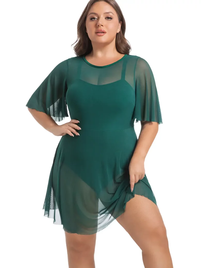 Aurora Story Sleeve Cut Out Tummy Control Swim Dress - Image 5