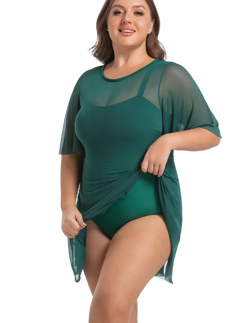 Aurora Story Sleeve Cut Out Tummy Control Swim Dress - Image 4