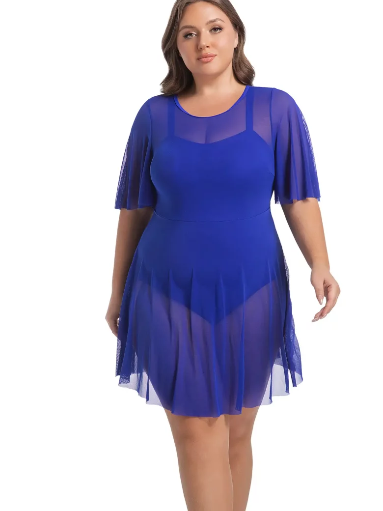 Aurora Story Sleeve Cut Out Tummy Control Swim Dress - Image 13