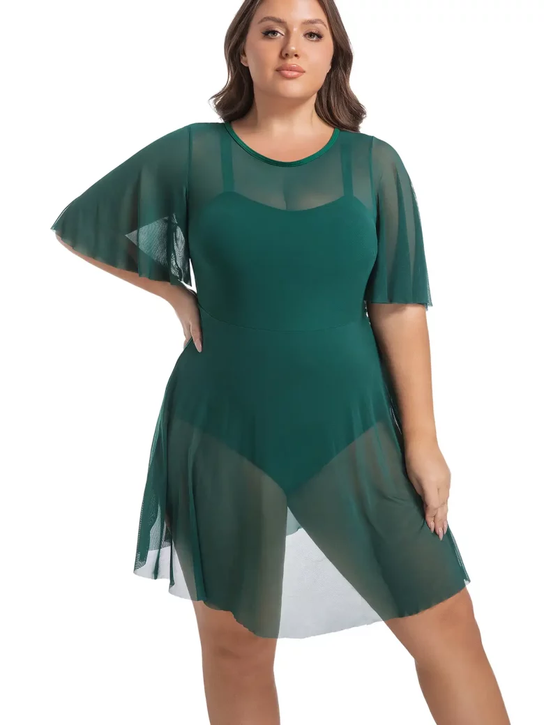 Aurora Story Sleeve Cut Out Tummy Control Swim Dress - Image 7