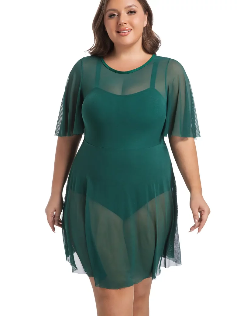 Aurora Story Sleeve Cut Out Tummy Control Swim Dress - Image 6