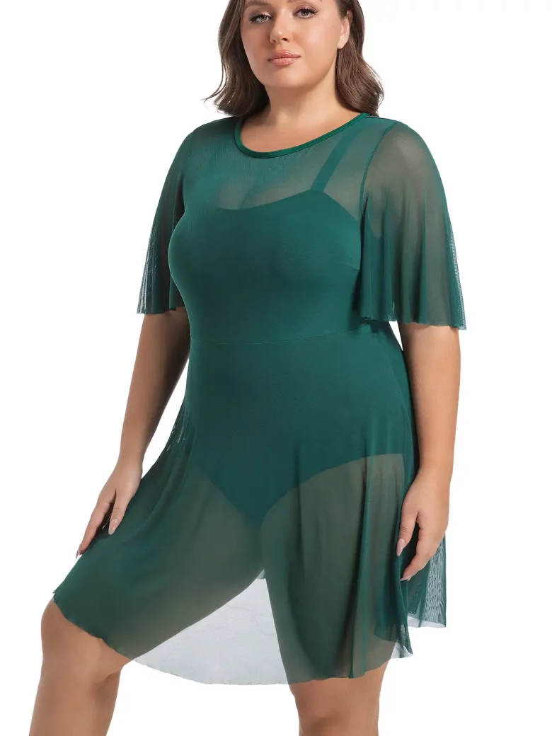 Aurora Story Sleeve Cut Out Tummy Control Swim Dress - Image 3