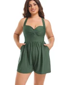 Aurora Story One Piece Jumpsuit Swimsuits with Pocket
