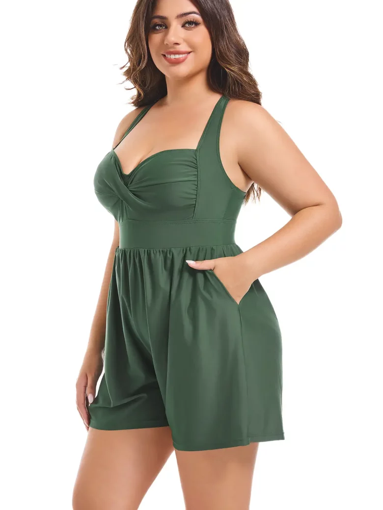 Aurora Story One Piece Jumpsuit Swimsuits with Pocket - Image 3