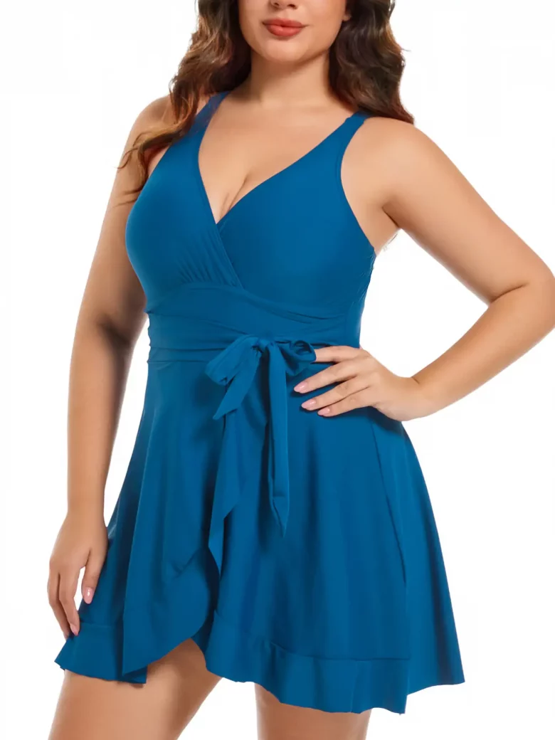 Aurora Story One Piece Swimsuits Empire Waist Swim Dress - Image 3